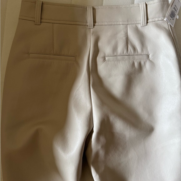 NWT BABATON vegan leather cropped “command” pants on “matte pearl” colour - Picture 2 of 6